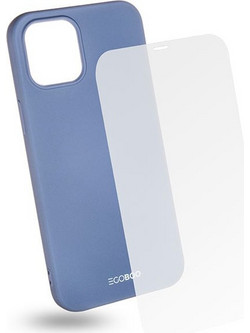 EGOBOO backcover for iPhone 12 Pro Max, Light Grey + Tempered Glass