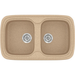 Sanitec Classic 312 Επικαθήμενος Νεροχύτης Γρανίτη Ματ Granite Beige 82x50cm