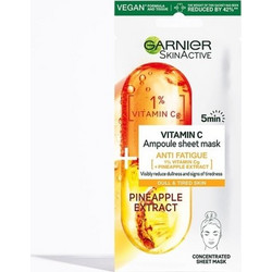 Garnier Sin Active Vitamin C Sheet Μάσκα Προσώπου για Αντιγήρανση & Λάμψη 15gr