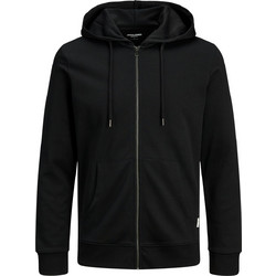 Jack & Jones Ανδρική Ζακέτα Φούτερ με Κουκούλα και Φερμουάρ Μαύρη 12181901