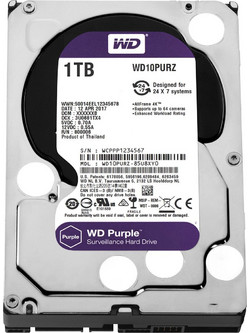 Western Digital Purple 1TB HDD Σκληρός Δίσκος 3.5" Sata 3 5400rpm με 64MB Cache WD10PURZ