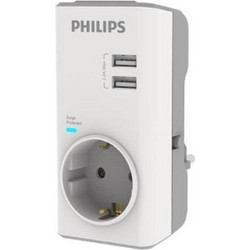 Μονόπριζο ασφαλείας προστασίας υπέρτασης Philips Λευκό CHP4010W/GRS