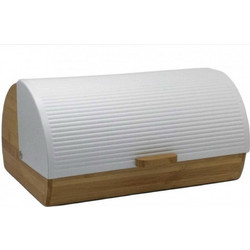 Marva Stripes Ψωμιέρα με Καπάκι Ξύλινη σε Λευκό Χρώμα 39x28x18.5cmΚωδικός: 24055519