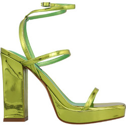 Nine West BENZ3 Γυναικεία Πέδιλα Πράσινα με Χοντρό Ψηλό Τακούνι και Φιάπα