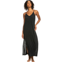 Roxy Salty Love Midi Καλοκαιρινό Καθημερινό Φόρεμα Μαύρο ERJX603341-KVJ0