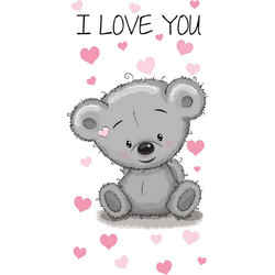 Dimcol Teddy Bear 19 Παιδική Πετσέτα Θαλάσσης Λευκή 70x140cm