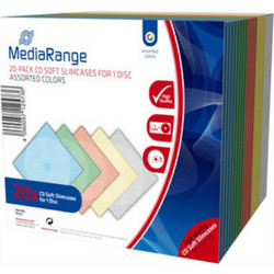 MediaRange CD Box για 1 Δίσκο με Διάφανη Πρόσοψη σε Διάφορα Χρώματα 20τμχ Κωδικός: 26297957