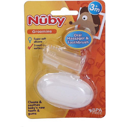Nuby Δαχτυλική Οδοντόβουρτσα Διαφανής με Θήκη Μεταφοράς