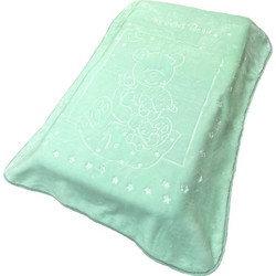 Dimcol Sweet Bear 15 Κουβέρτα Κούνιας Βελουτέ 110x140 Πράσινη Mint