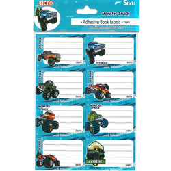 ΣΧΟΛΙΚΕΣ ΕΤΙΚΕΤΕΣ MONSTER TRUCK 16 ΤΕΜΑΧΙΩΝ 213129