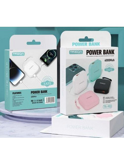 Treqa TR-953 Mini Power Bank 6000mAh με Θύρα USB-A White