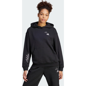 Adidas Loose Fit Γυναικείο Αθλητικό Φούτερ με Κουκούλα Μαύρο IJ8774 Adidas Loose Fit Γυναικείο Αθλητικό Φούτερ με Κουκούλα Μαύρο IJ8774