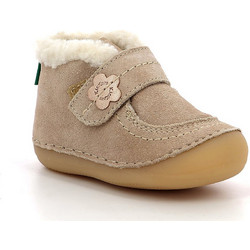 Kickers Παιδικά Μποτάκια Μπεζ Suede με Σκρατς και Γούνα 909731-10-113