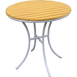 Muhler Στρογγυλό Τραπέζι Κήπου Ξύλινο Λευκό 70x72cm 1000799
