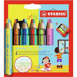Stabilo Woody 3 In 1 Duo Ξυλομπογιές Σετ 6τμχ