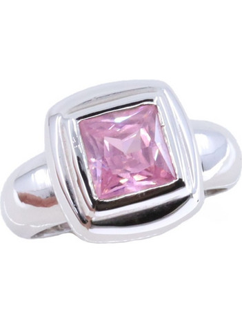 Δαχτυλίδι σε λευκό χρυσό 14 Κ με ροζ zircon, 2662
