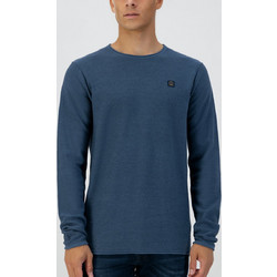 DSTREZZED Crew Neck Plaited Cotton ΜΠΛΟΥΖΑ ΛΑΙΚΟΚΟΨΗ ΜΠΛΕ 100%ΒΑΜΒΑΚΙ ΜΕ LOGO ΣΤΟ ΠΛΑΙ ΚΑΝΟΝΙΚΗ ΓΡΑΜΜΗ
