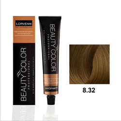 Lorvenn Beauty Color 8.32 Ξανθό Ανοιχτό Μαρόν Μόνιμη Βαφή Μαλλιών 70ml