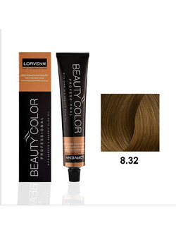 Lorvenn Beauty Color 8.32 Ξανθό Ανοιχτό Μαρόν Μόνιμη Βαφή Μαλλιών 70ml