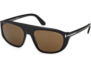 Tom Ford FT1002 01J Γυαλιά Ηλίου Aviator Κοκάλινα Μαύρα με Μαύρο Φακό