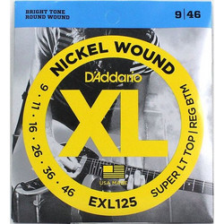 D'Addario EXL-125 Σετ 6 Χορδές Ηλεκτρικής Κιθάρας Nickel Plated Steel 9-46" Mixed Tension