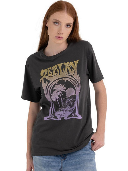 REPLAY ΜΠΛΟΥΖΑ ΓΥΝΑΙΚΕΙΑ W3591G.000.22658F-128 (128/DARK GREY)