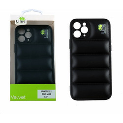 Lime Θηκη Iphone 12 Pro Max 6.7'' Bumpy Puffer Tpu Full Camera Protection BLACK