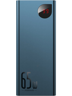 Baseus Adaman Power Bank 20000mAh 65W με 2 Θύρες USB-A & Θύρα USB-C Quick Charge 4.0 & Power Delivery Blue