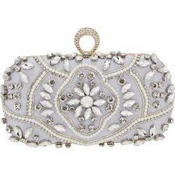4Queens Τσαντάκι Clutch 19.5x11x4.5cm Silver