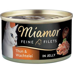 Finnern Miamor Feine Filets Adult with Tuna & Quail Eggs in Jelly 100gr