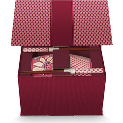 PIP STUDIO FLOWER FESTIVAL ΠΟΡΣΕΛΑΝ. ΣΕΤ4 ΜΕ CHOPSTICKS ΣΚΟΥΡΟ ΡΟΖ