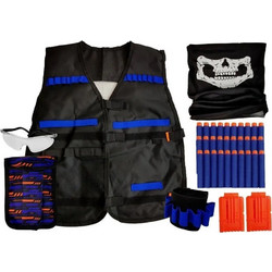 Σετ παιδικό Velcro τακτικό γιλέκο Commando Kit, με γυαλιά προστασίας, περιλαίμιο και σφαίρες, One size - Aria Trade