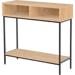 Κονσόλα Iso με 2 ράφια sonoma-μαυρο 80x28x76,5εκ