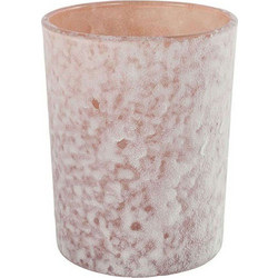 Κηροπήγιο Snow 013.789404 10x12cm Pink Γυαλί