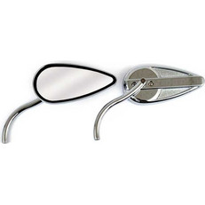 Retro Teardrop mirror set. Chrome, radii round stem