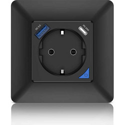 BMC Smart WiFi Πρίζα Τοίχου 16A με Θύρες USB A και USB C με ένδειξη κατανάλωσης ρευματος -PD-20B