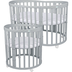 Βρεφικό Κρεβάτι Waldin 7in1 Oval 78x128cm Grey