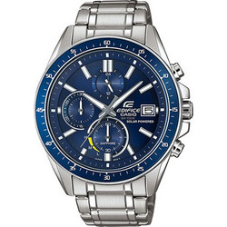 Casio Edifice Ανδρικό Ρολόι Χρονογράφος Solar με Ασημί Μεταλλικό Μπρασελέ EFS-S510D-2AVUEF