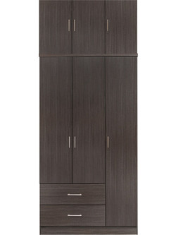 HomeMarkt Τρίφυλλη Ντουλάπα Ρούχων με Πατάρι Zebrano 90x42x241cm HM11223.01