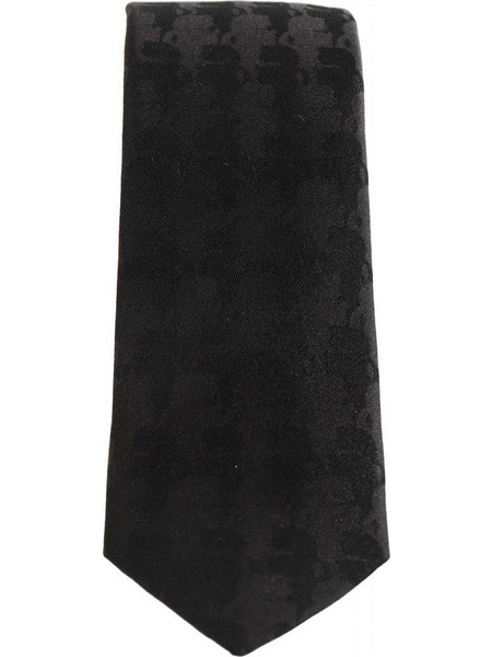 KARL LAGERFELD ΓΡΑΒΑΤΑ ALL OVER LOGO ΜΑΥΡΟ