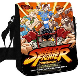Μεσαίο Τσαντάκι ώμου Unisex Street Fighter poster, Takeposition 26ύψος x 25πλάτος cm, Μαύρο, 984-4617