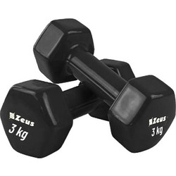 Zeus Vynil Dumbell Βαράκια 3kg x 2 Μαύρα