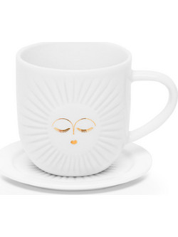 Raeder White Sun Φλιτζάνι Espresso Πορσελάνινο White-Gold RD0051490