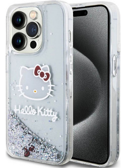 Hello Kitty Θήκη Πλάτης με Γκλίτερ για iPhone 15 Pro - Διάφανο