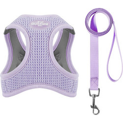 Μώβ Σαμάρι Κατοικίδιου με οδηγό - Λαιμός: 32-34cm / Στήθος: 44-48cm