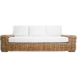 Cirebon Τριθέσιος Καναπές Εξωτερικού Χώρου Rattan Καφέ 215x80x70cm 0100050