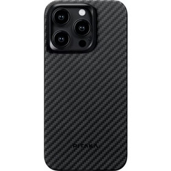 Pitaka MagEZ Case 4 - MagSafe Θήκη Aramid Fiber Body Apple iPhone 15 Pro - 1.15mm - 1500D - Black / Grey / Twill (KI1501P)