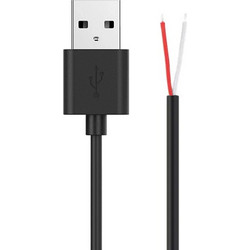 POWERTECH καλώδιο USB CAB-U157 με ελεύθερα άκρα, 1m, μαύρο