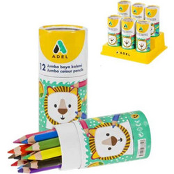 Adel Animals Jumbo Ξυλομπογιές Σετ 6x12τμχ