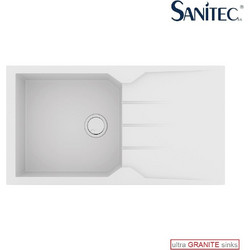 Sanitec Ultra Granite 814 Επικαθήμενος Νεροχύτης Γρανίτη Αντιστρεφόμενος Ματ Bianco 86x50cm